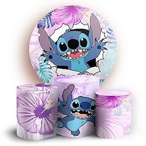 KIT Redondo e Trio - Lilo E Stitch - Sublimado 3D