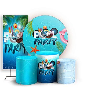 KIT Redondo Trio e Faixa - Pool Party - Sublimado 3D