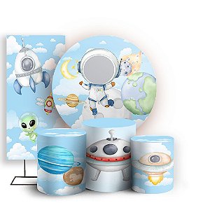 KIT Redondo Trio e Faixa - Astronauta Galaxia - Sublimado 3D