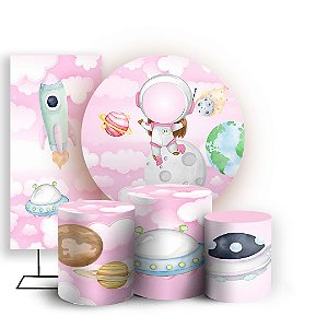KIT Redondo Trio e Faixa - Astronauta Galaxia - Sublimado 3D
