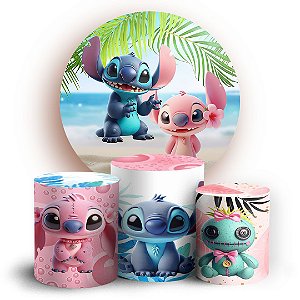 KIT Redondo e Trio - Lilo E Stitch - Sublimado 3D