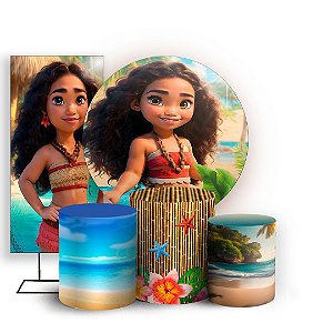 KIT Redondo Trio e Faixa - Moana Baby - Sublimado 3D