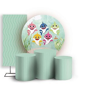 KIT Redondo Trio e Faixa - Baby Shark - Sublimado 3D