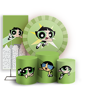 KIT Redondo Trio e Faixa - Docinho As Meninas Super Poderosas - Sublimado 3D