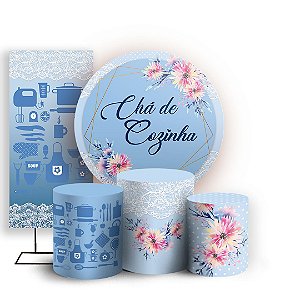 KIT Redondo Trio e Faixa - Cha de Cozinha - Sublimado 3D