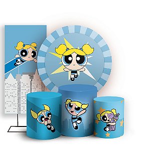 KIT Redondo Trio e Faixa - Lindinha As Meninas Super Poderosas - Sublimado 3D