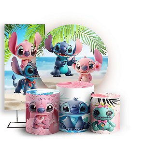 KIT Redondo Trio e Faixa - Lilo E Stitch - Sublimado 3D