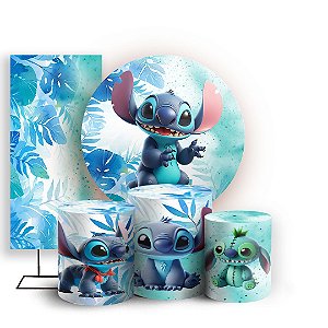 KIT Redondo Trio e Faixa - Lilo E Stitch - Sublimado 3D