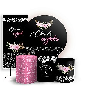 KIT Redondo Trio e Faixa - Cha de Cozinha - Sublimado 3D