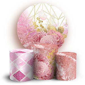KIT Redondo e Trio - Floral - Sublimado 3D