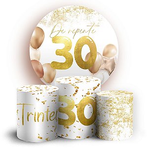KIT Redondo e Trio - 30 Anos - Sublimado 3D
