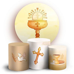 KIT Redondo e Trio - Primeira Comunhao - Sublimado 3D