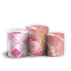 Trio Cilindro - Floral - Sublimado 3D + Elástico