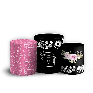 Trio Cilindro - Cha de Cozinha - Sublimado 3D + Elástico