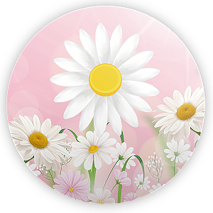 Painel Redondo - Flor Margarida - Sublimado 3D