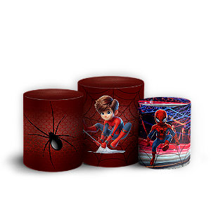 Trio Cilindro - Homem Aranha - Sublimado 3D + Elástico