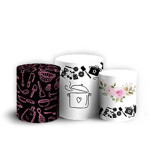 Trio Cilindro - Cha de Cozinha - Sublimado 3D + Elástico