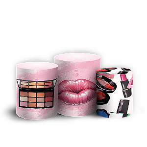 Trio Cilindro - Maquiagem - Sublimado 3D + Elástico