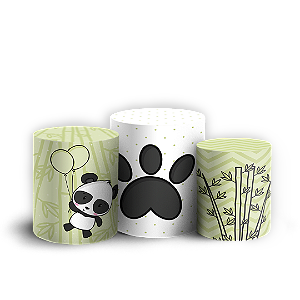 Trio Cilindro - Panda - Sublimado 3D + Elástico