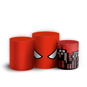 Trio Cilindro - Homem Aranha - Sublimado 3D + Elástico