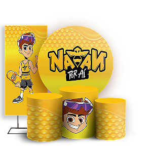 KIT Redondo Trio e Faixa - Nathan Por Ai - Sublimado 3D