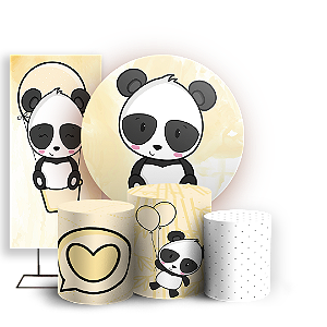 KIT Redondo Trio e Faixa - Panda - Sublimado 3D