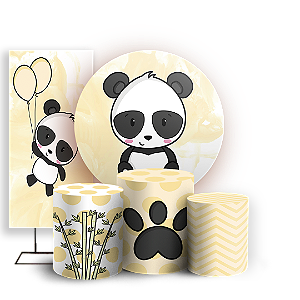 KIT Redondo Trio e Faixa - Panda - Sublimado 3D