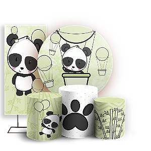 KIT Redondo Trio e Faixa - Panda - Sublimado 3D