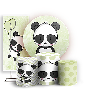 KIT Redondo Trio e Faixa - Panda - Sublimado 3D