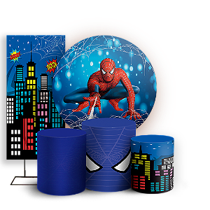KIT Redondo Trio e Faixa - Homem Aranha - Sublimado 3D