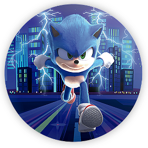 Painel Redondo - Sonic - Sublimado 3D