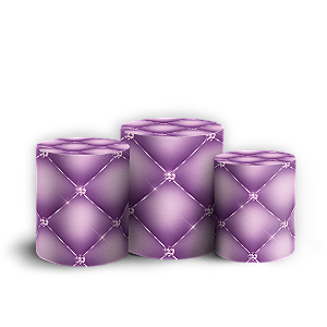 Trio Cilindro - Ursinha Lilas - Sublimado 3D + Elástico