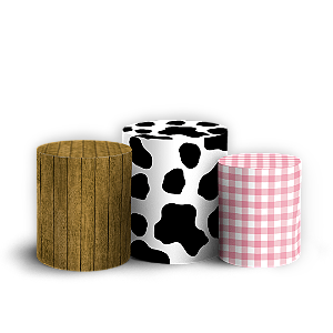 Trio Cilindro - Fazendinha - Sublimado 3D + Elástico
