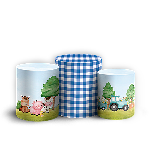 Trio Cilindro - Fazendinha - Sublimado 3D + Elástico