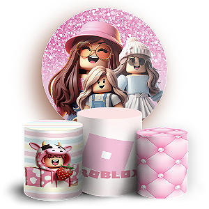 KIT Redondo e Trio - Roblox Rosa - Sublimado 3D