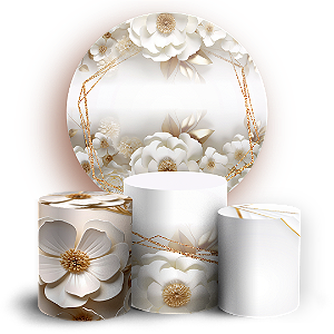 KIT Redondo e Trio - Floral - Sublimado 3D