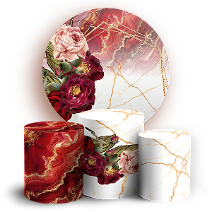 KIT Redondo e Trio - Floral - Sublimado 3D