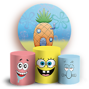 KIT Redondo e Trio - Bob Esponja - Sublimado 3D