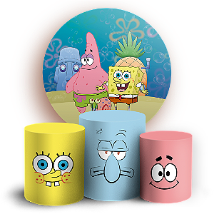 KIT Redondo e Trio - Bob Esponja - Sublimado 3D