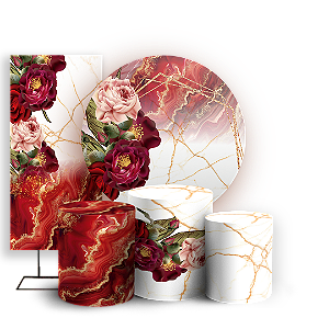 KIT Redondo Trio e Faixa - Floral - Sublimado 3D