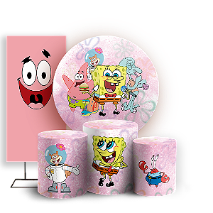 KIT Redondo Trio e Faixa - Bob Esponja - Sublimado 3D