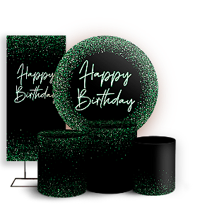 KIT Redondo Trio e Faixa - Happy Birthday