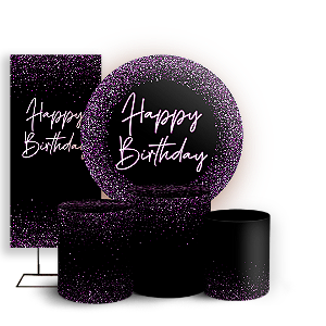 KIT Redondo Trio e Faixa - Happy Birthday