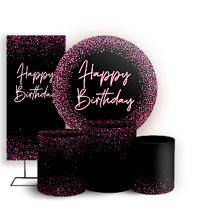 KIT Redondo Trio e Faixa - Happy Birthday