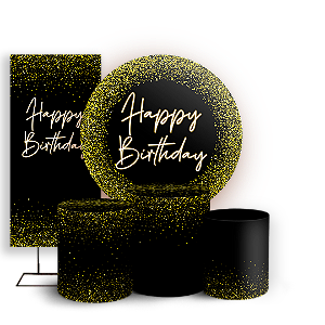 KIT Redondo Trio e Faixa - Happy Birthday