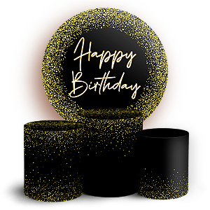 KIT Redondo e Trio - Happy Birthday  - Sublimado 3D