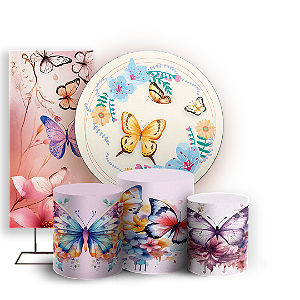 KIT Redondo Trio e Faixa - Borboletas