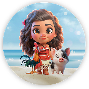 Painel Redondo - Moana - Sublimado 3D