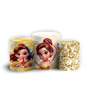 Trio Cilindro - Bela e a Fera - Sublimado 3D