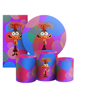 KIT Redondo Trio e Faixa - Ansiedade Divertida Mente - Sublimado 3D